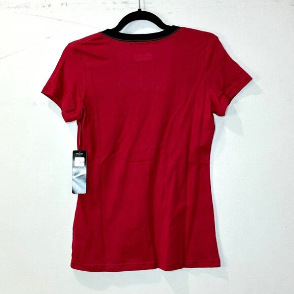 Cardinals NFL Team Apparel Short Sleeve V Neck Tee Shirt Red Women's Small NWT - Picture 6 of 9